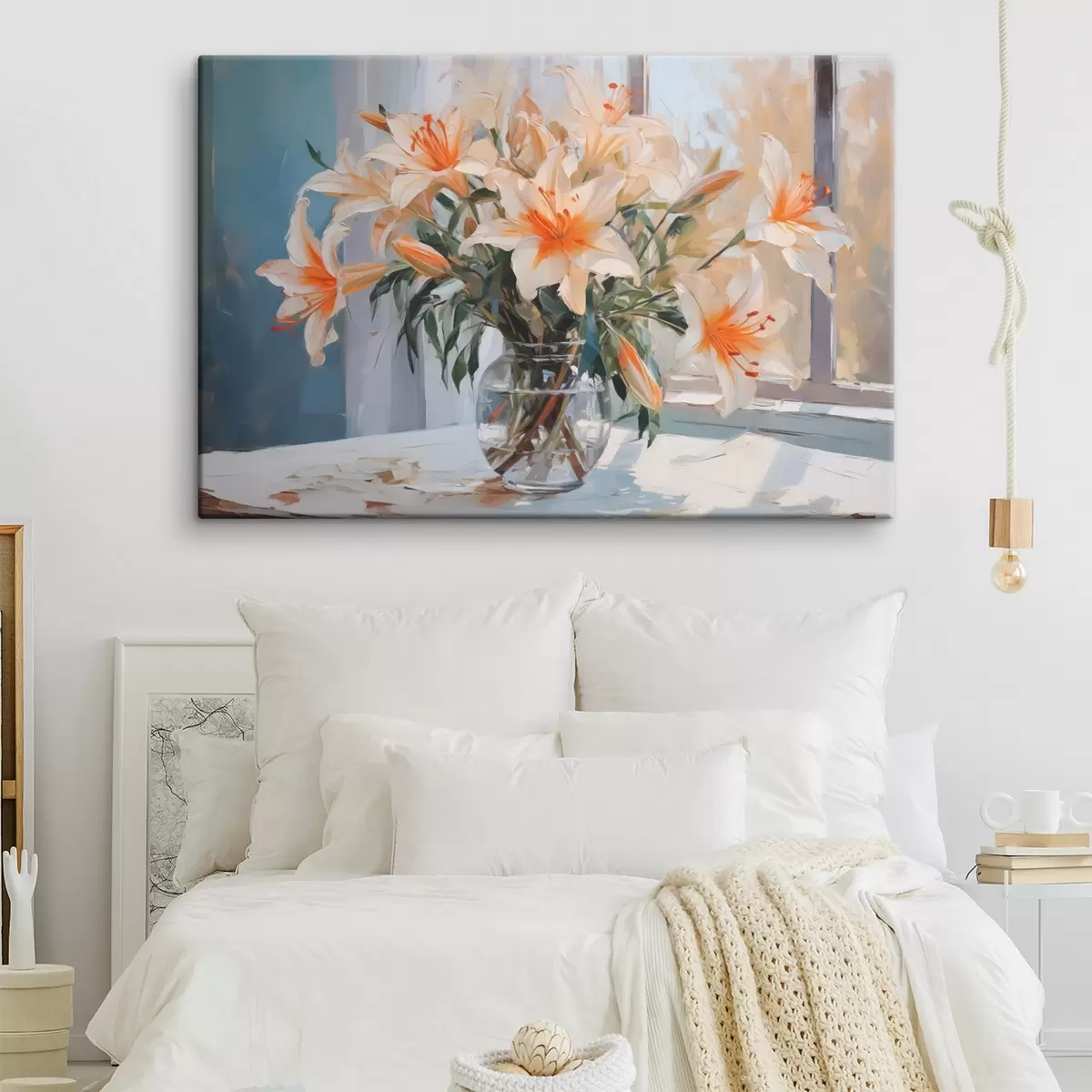  Schilderijen Lelies in een glazen vaas imitatie van schilderij s42359
