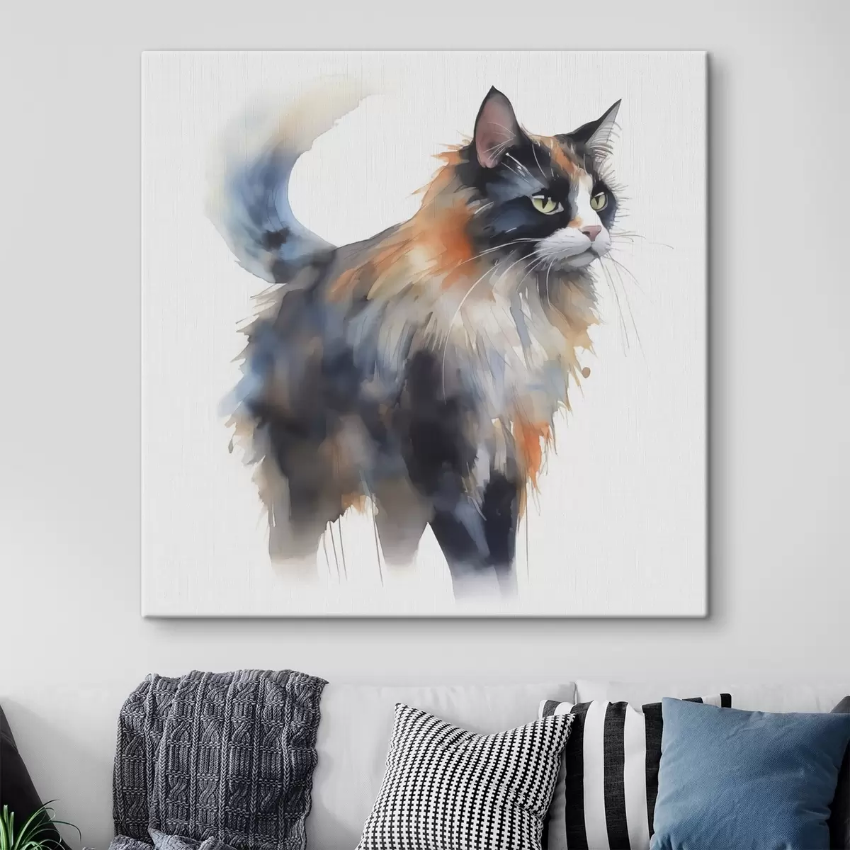  Peintures Imitation de chat en aquarelle floue s42368