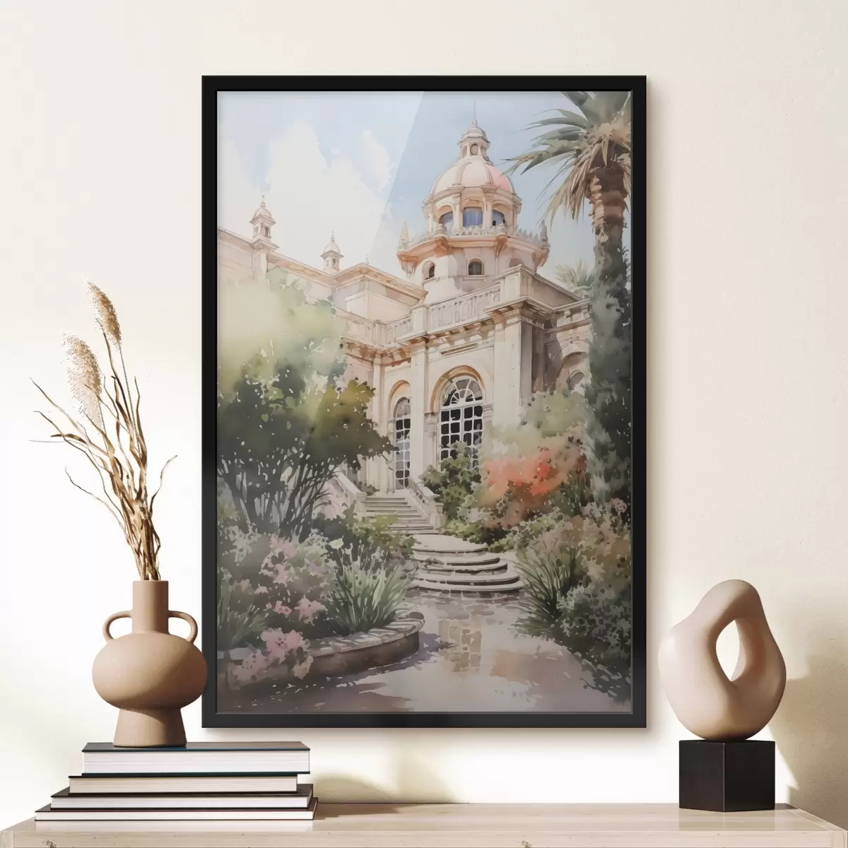 Affiche Jardin près de la maison imitation aquarelle f42362