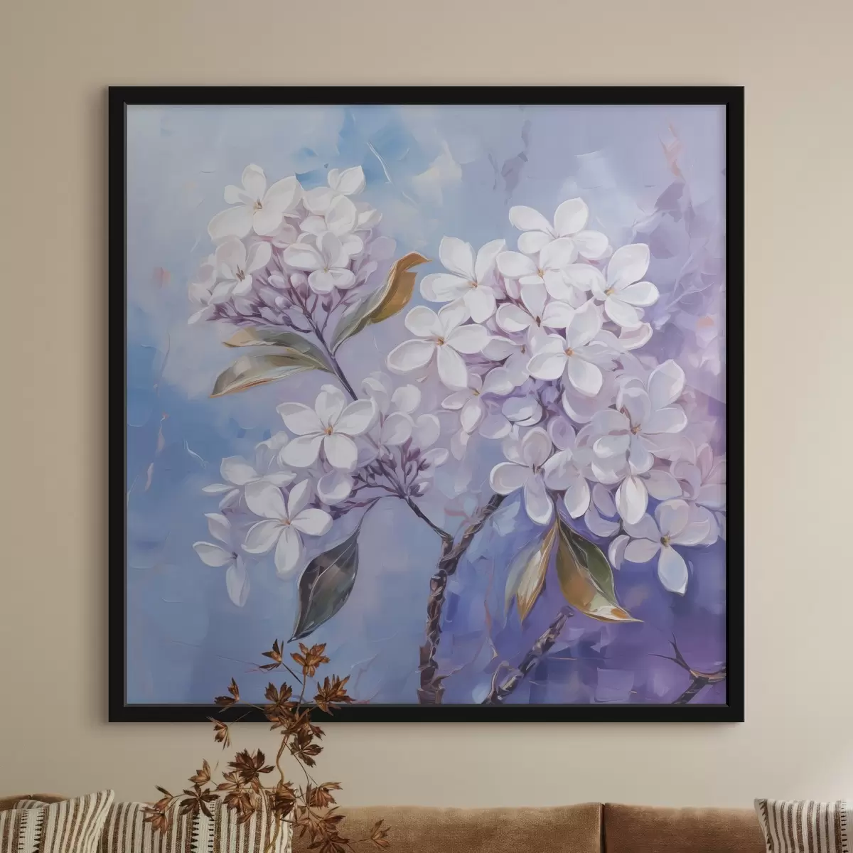 Poster Seringtak imitatie van wazig schilderij f42370