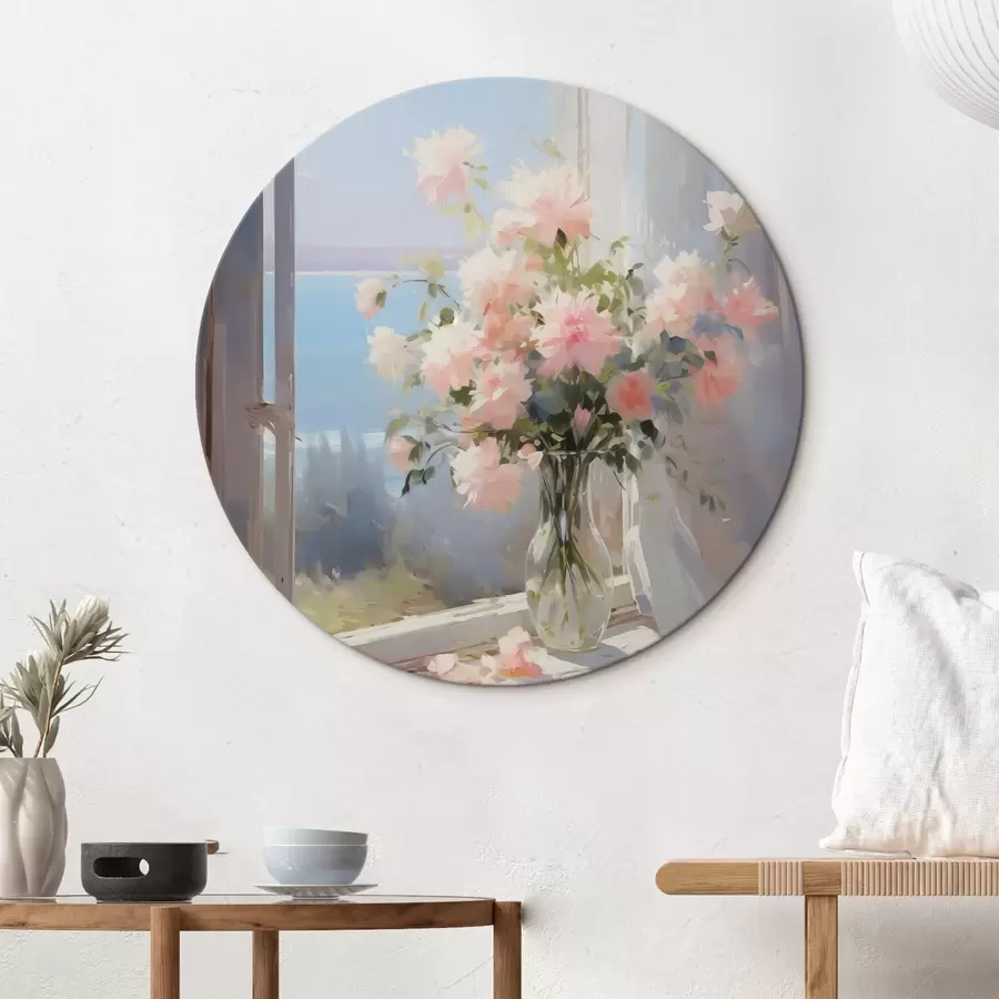  Peintures Bouquet de fleurs délicates dans un vase en verre imitation peinture r42352