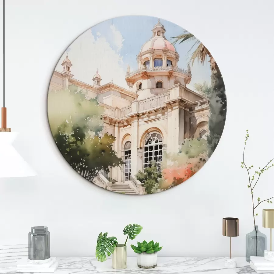  Schilderijen Tuin bij het huis imitatie aquarel r42362