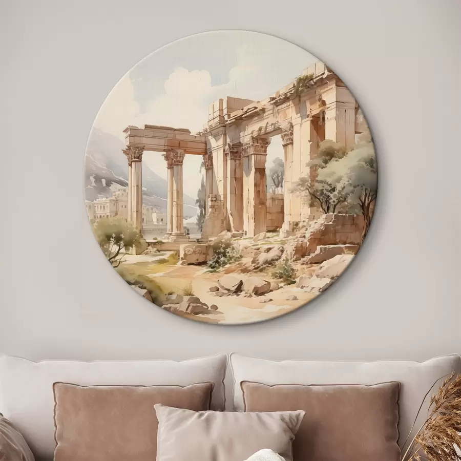 Papier peint photo Aquarelle imitation ruines antiques r42366