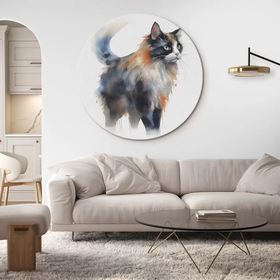  Schilderijen Kat imitatie van vage aquarel r42368