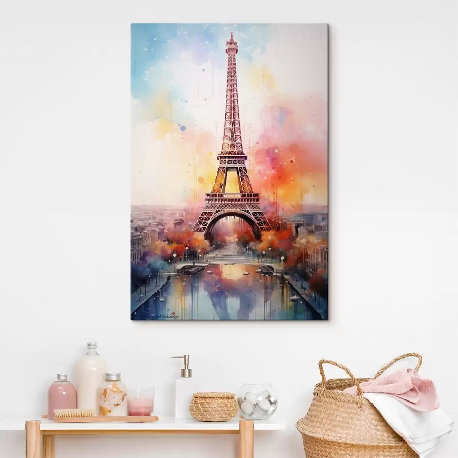  Peintures Paris sur fond d'aquarelle s42081