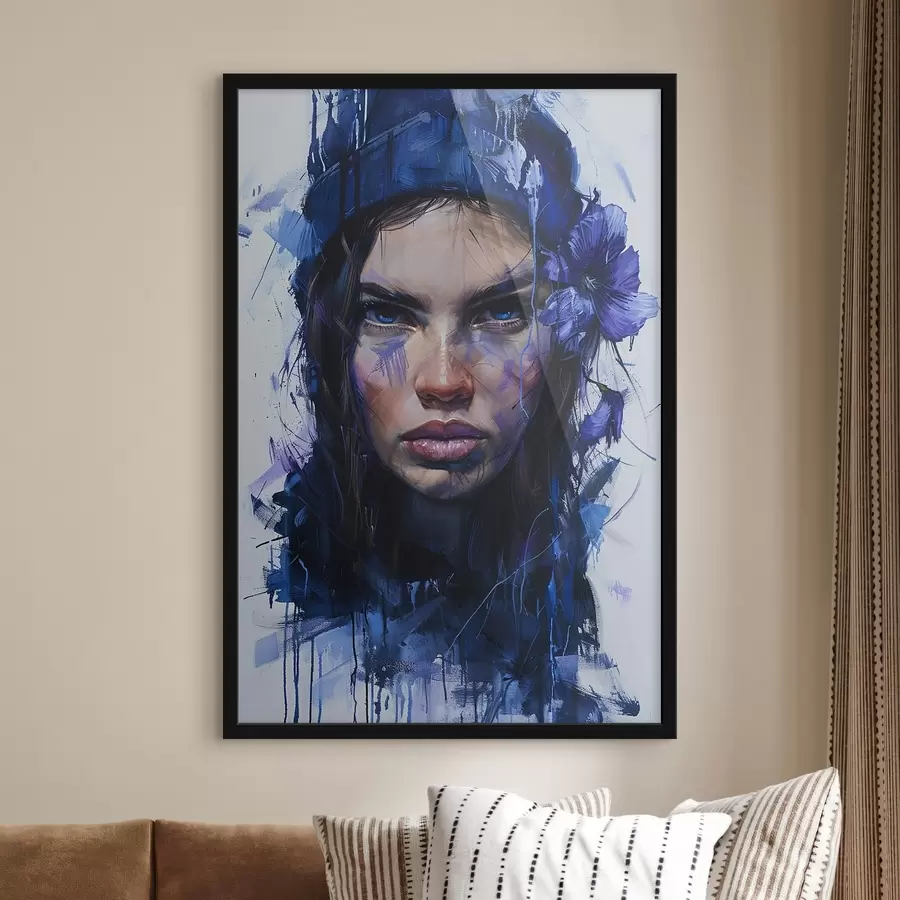 Fotobehang Portret van een meisje in aquarelstijl f42086