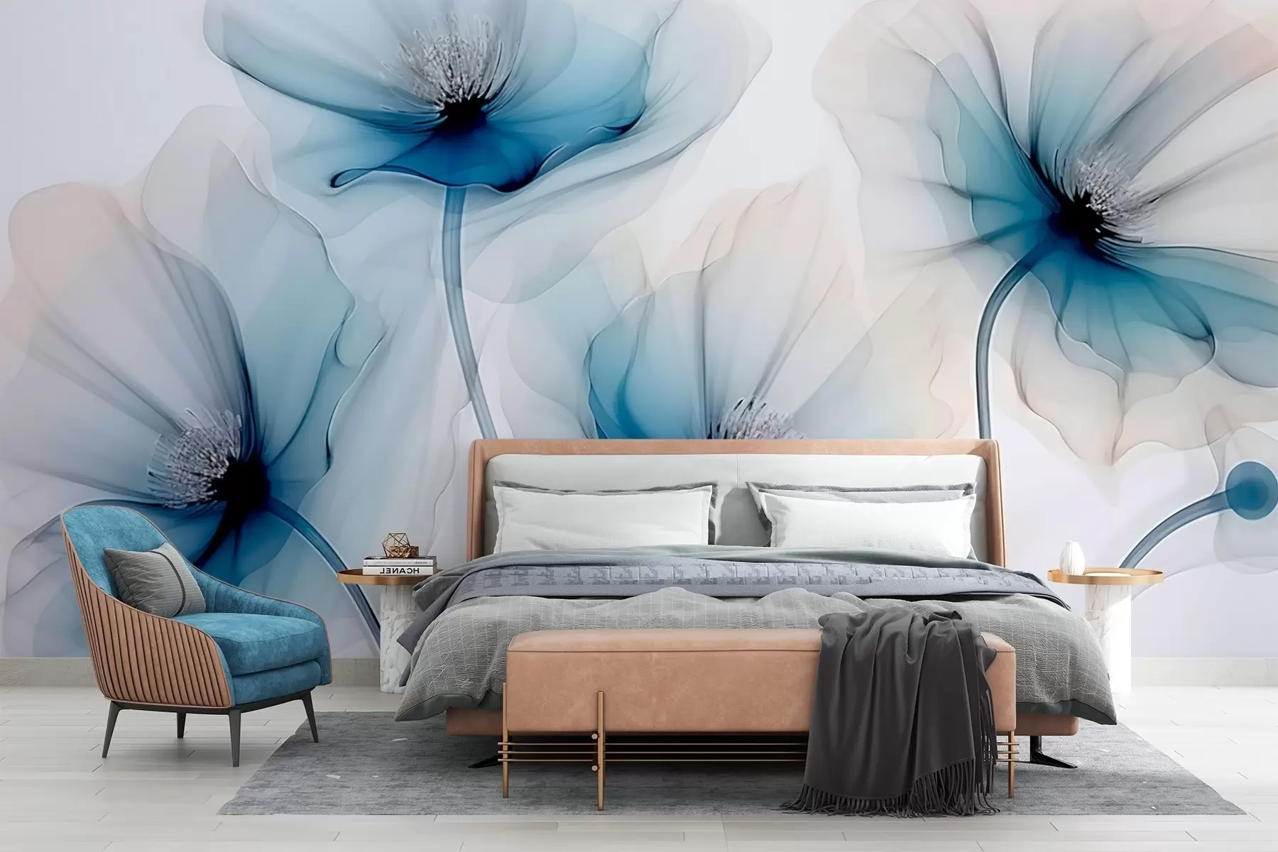 Fotobehang Transparante bloemen w02696