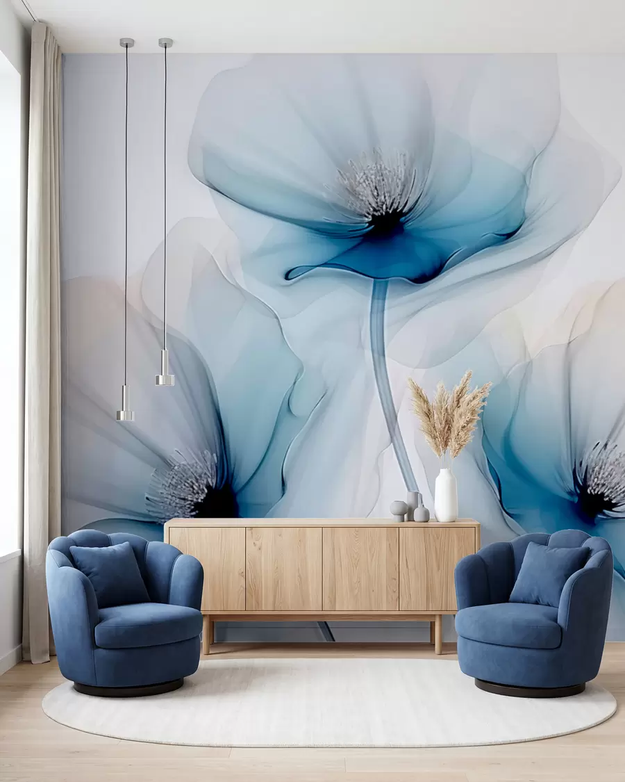 Fotobehang Transparante bloemen w02696
