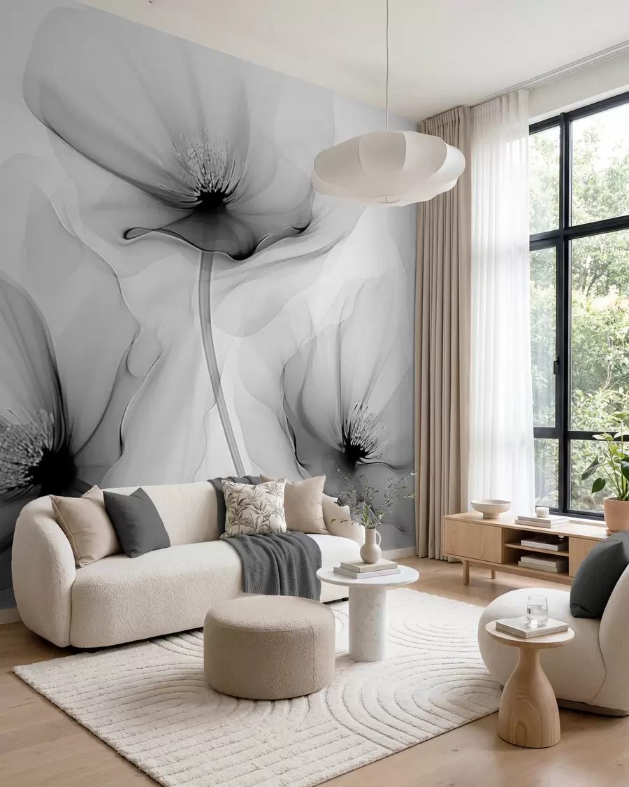 Fotobehang Transparante bloemen w02696v2
