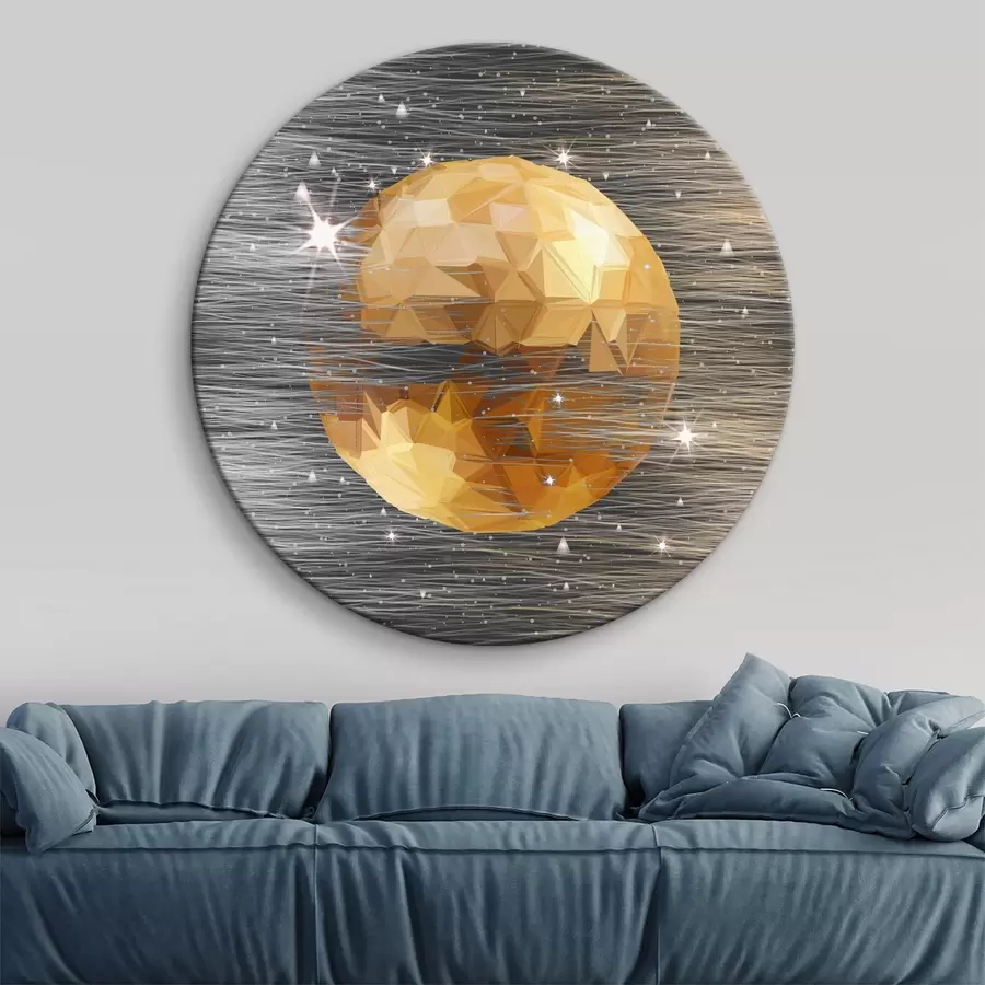  Schilderijen Drijvende amberkleurige bol r00518