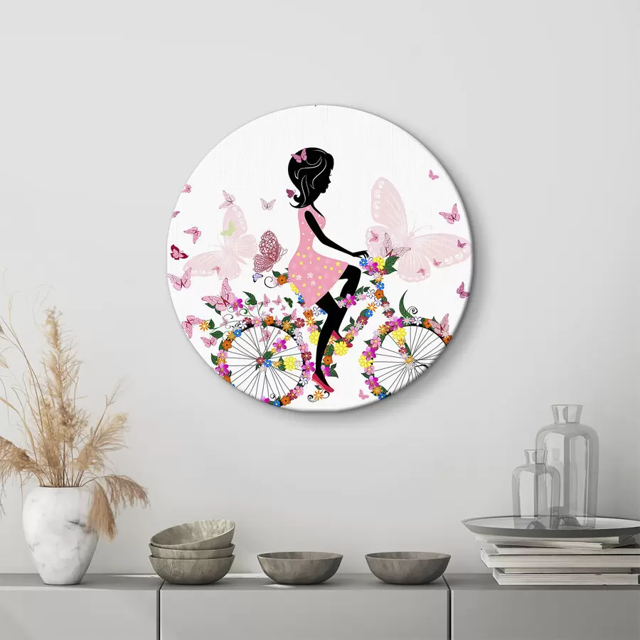  Schilderijen Fiets, mensen in de natuur en bloem r08603