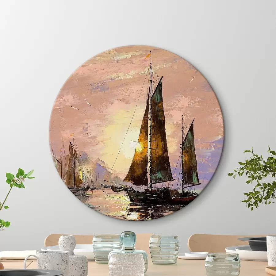  Schilderijen Water, boot en wolk r16670