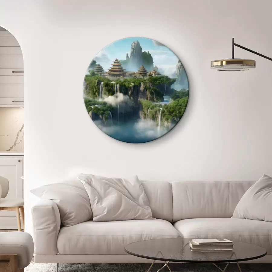  Schilderijen Een ongewoon eiland in de wolken r33543