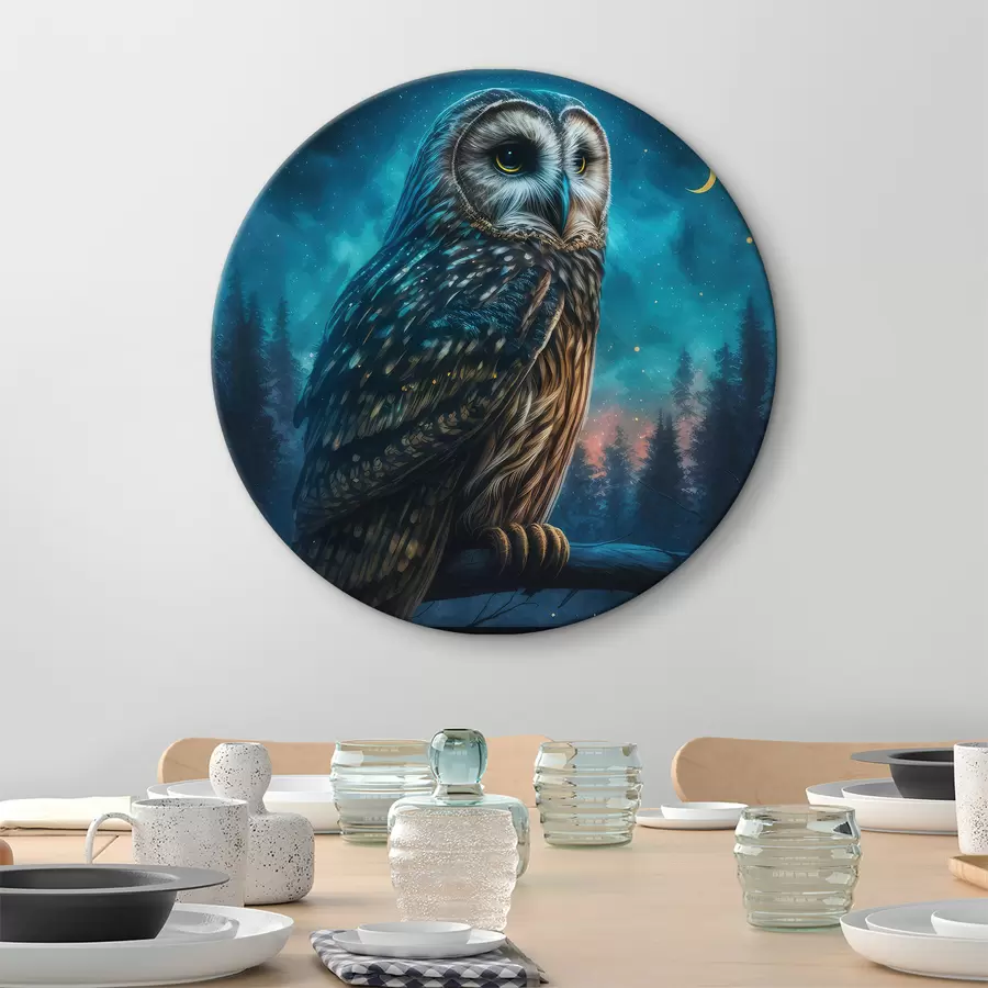  Peintures Hibou dans la forêt nocturne r33544