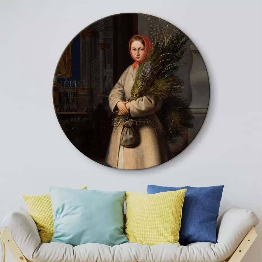  Peintures Lituanien avec des feuilles du dimanche des Rameaux, artiste Kanutas Ruseckas r33792