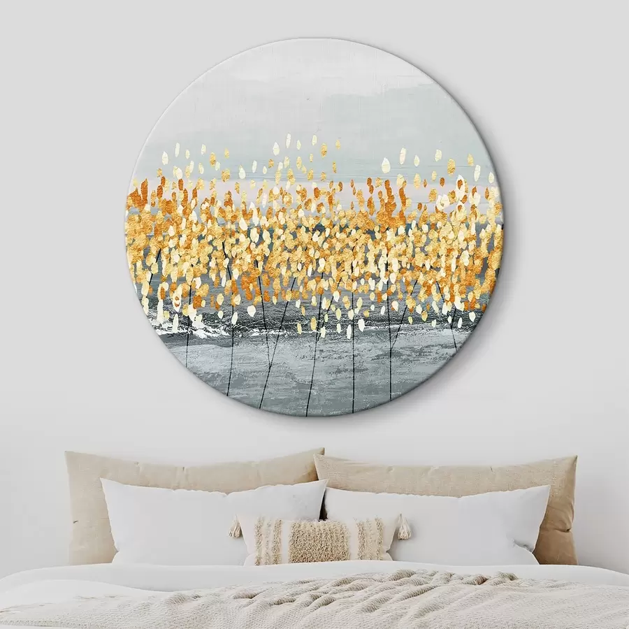  Schilderijen Takken op een grijze achtergrond r34141