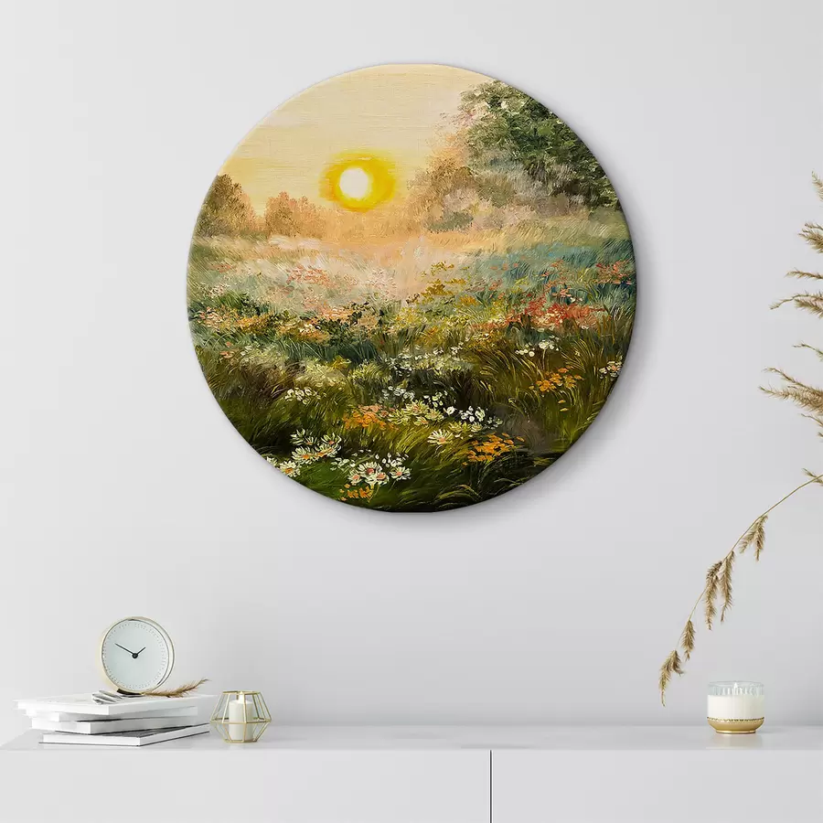  Peintures Peinture à l'huile - lever de soleil dans les champs r34612