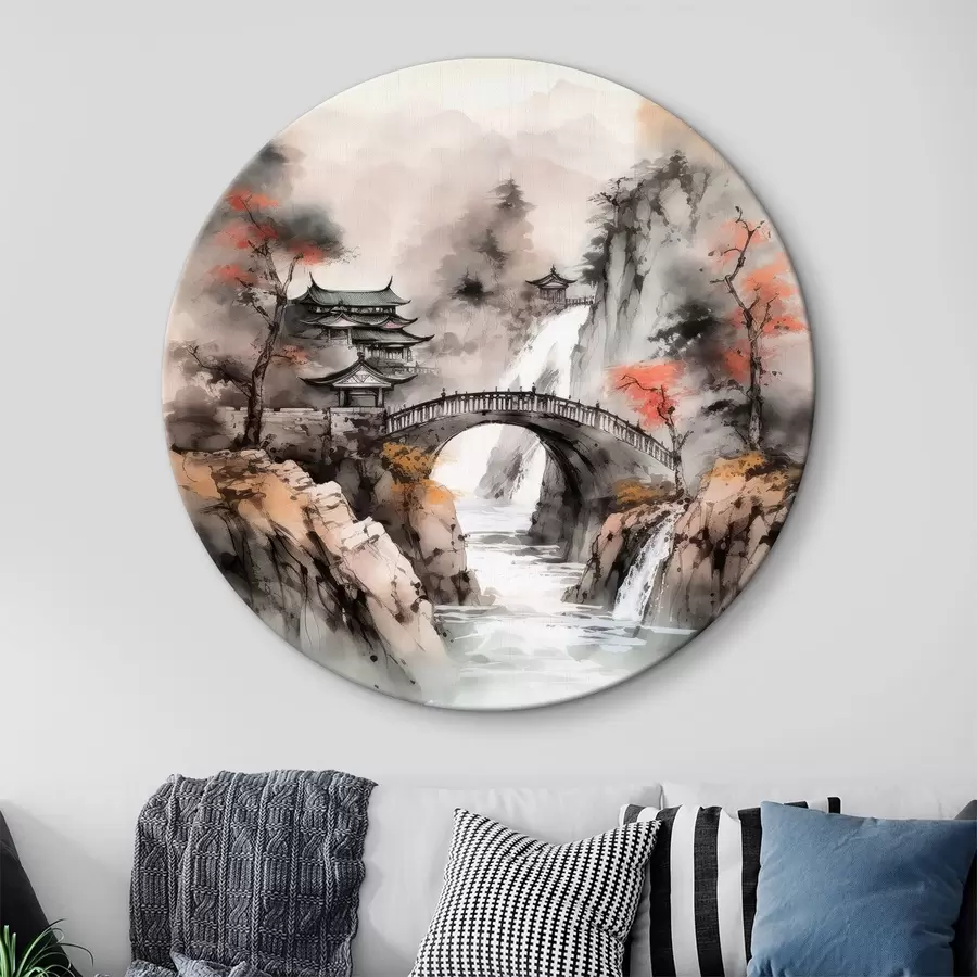  Schilderijen Chinees landschap met een brug r34627