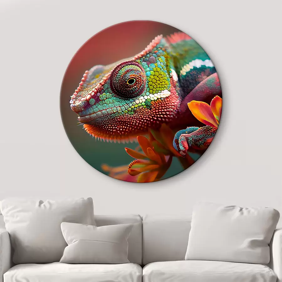  Schilderijen Kameleon op een bloem r34927