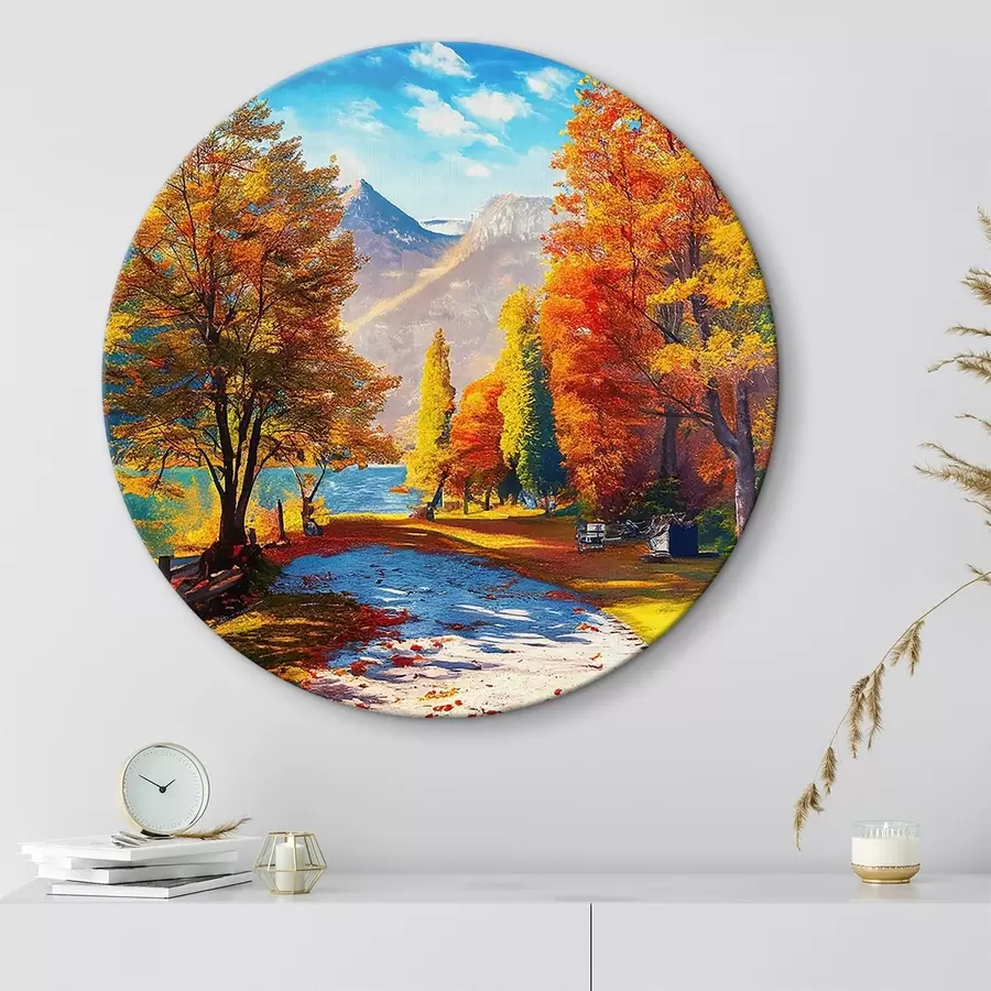  Schilderijen handgetekend herfstbos r35375