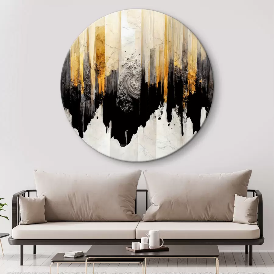  Schilderijen Wazig beeld met witte en zwarte verf r35735