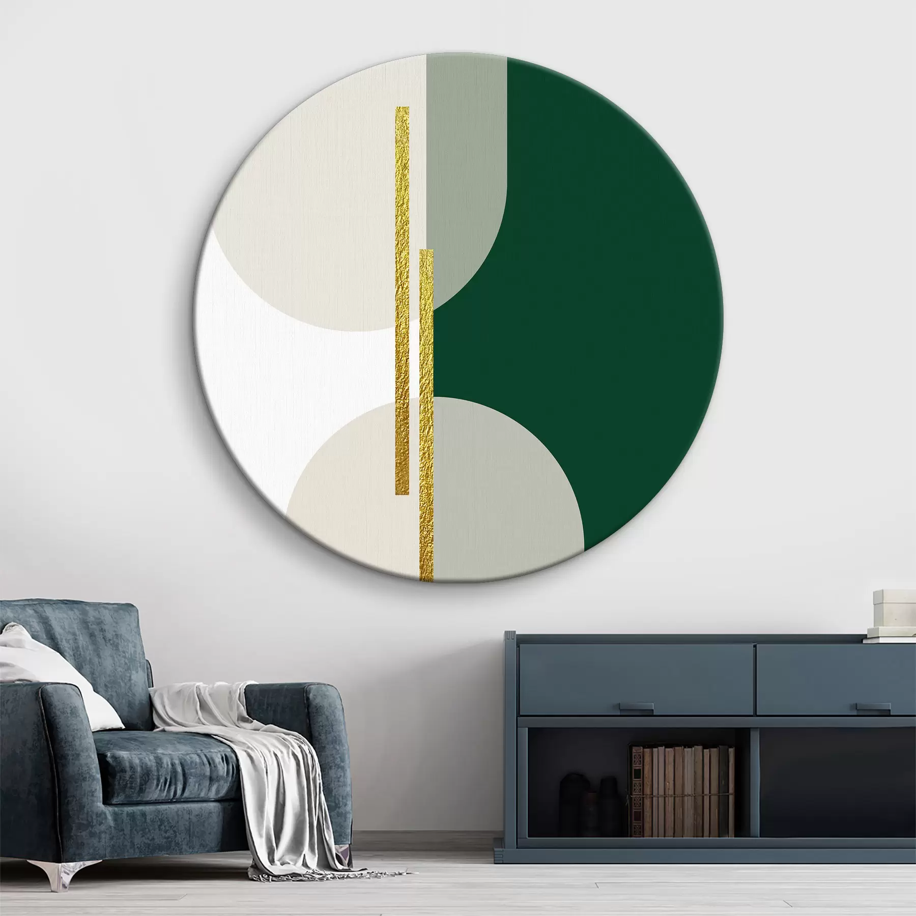  Schilderijen Abstracte wanddecoratie in beige en groene tinten r35943