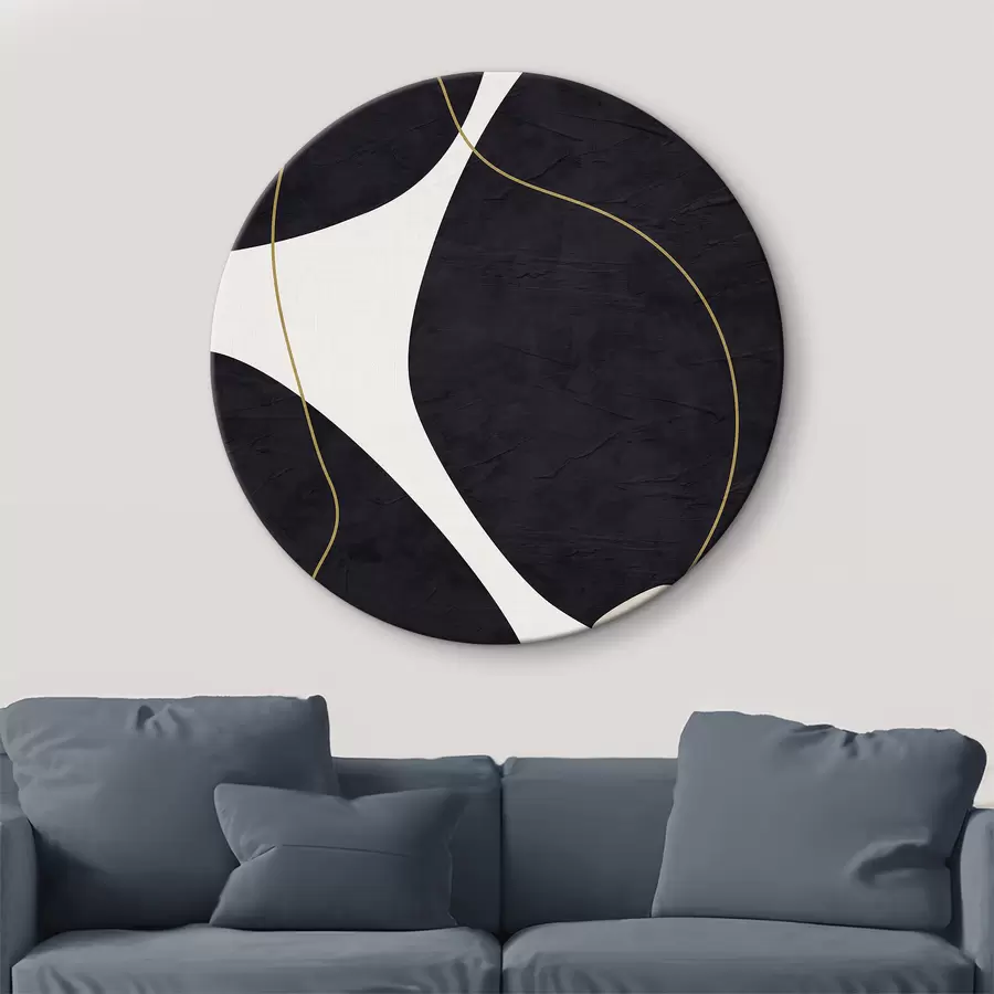  Schilderijen Elegante wervelingen in monochrome harmonie r36036