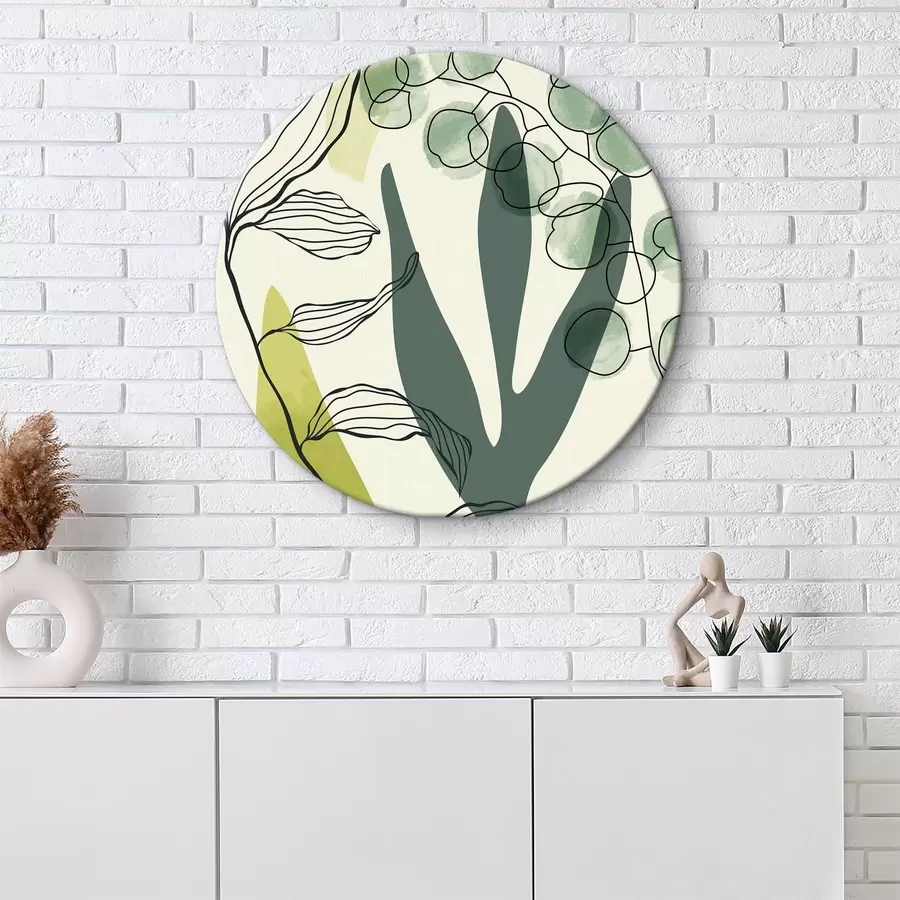  Schilderijen Abstracte aquarel bloemen en bladeren r36133