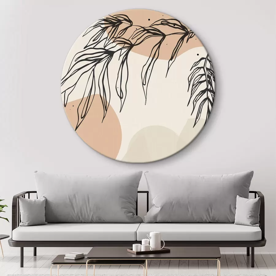  Schilderijen Abstracte bladeren, lijnen van verschillende vormen r36186