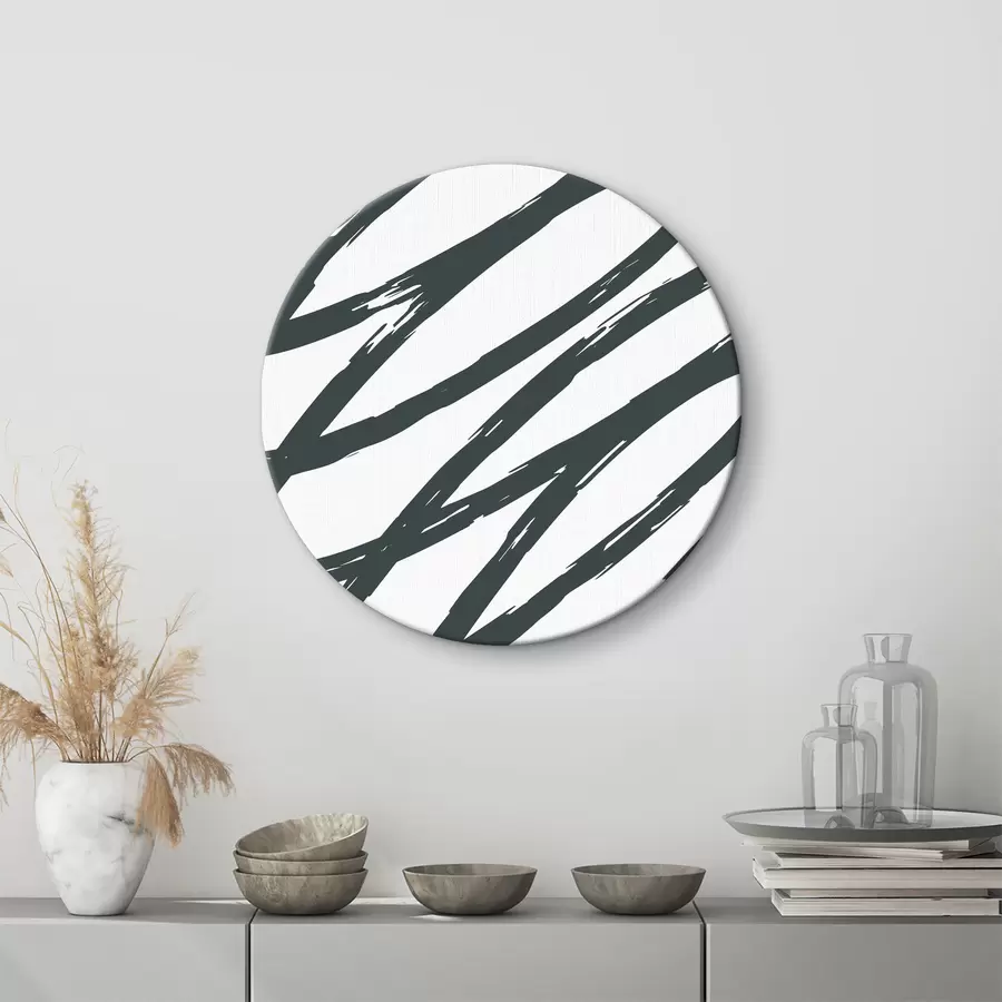  Schilderijen Abstracte penseelstreken in monochroom r36408