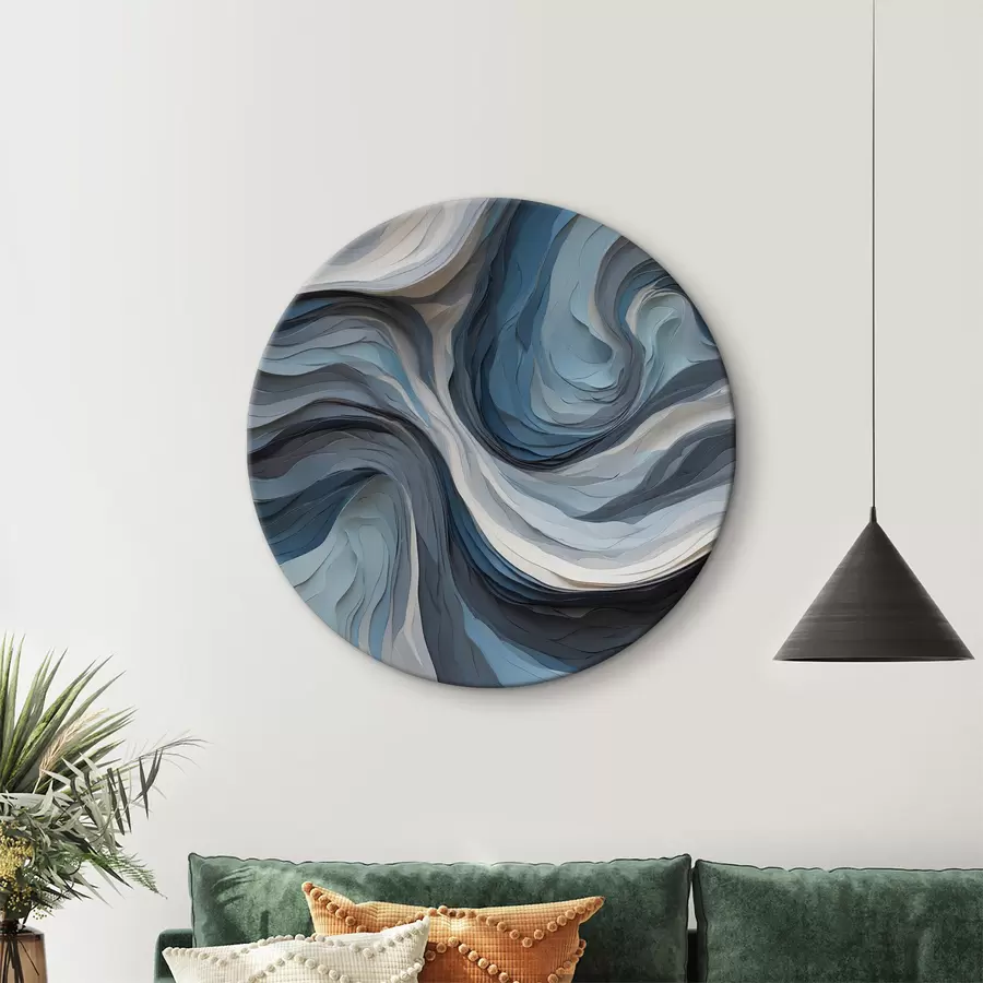  Peintures Vagues fluides de tons bleus calmes r36438