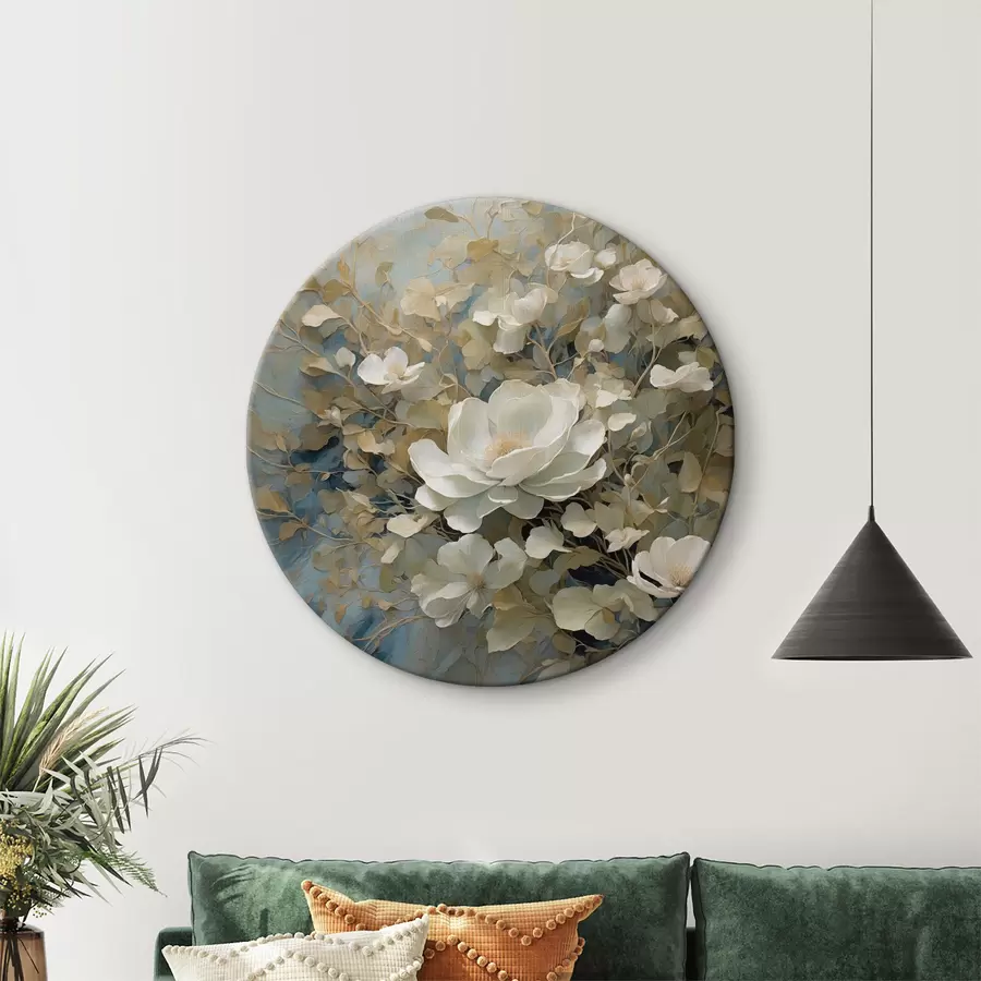  Schilderijen Witte bloemen bij slecht weer r36442