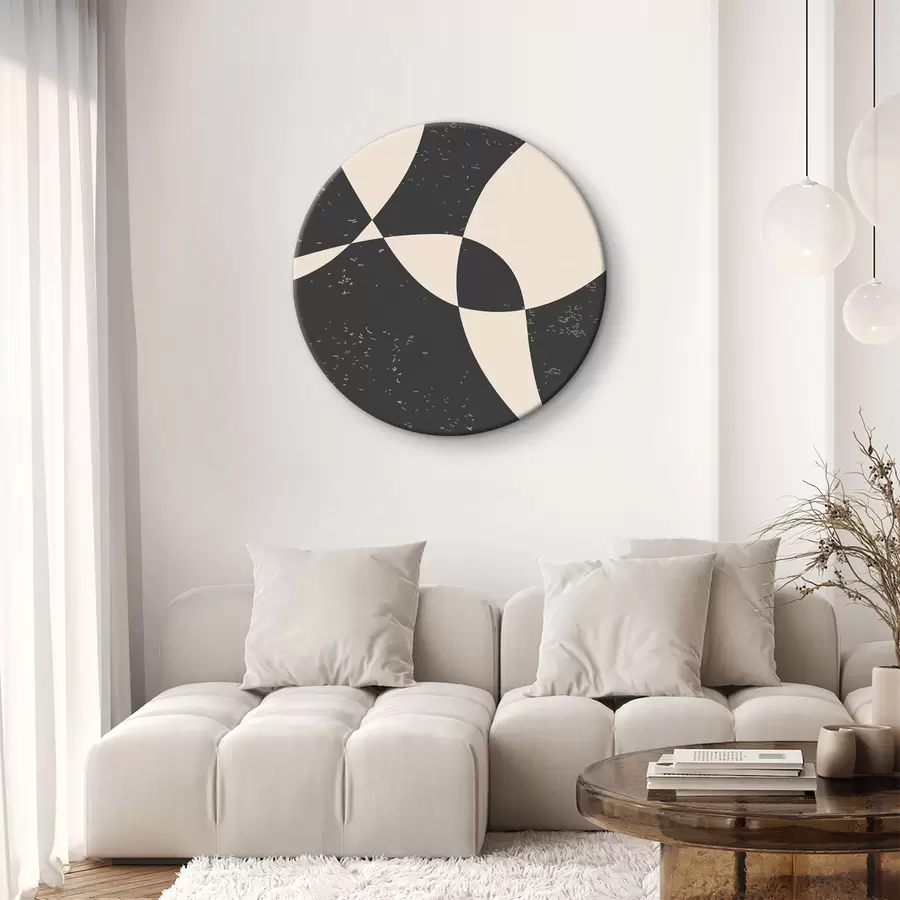  Peintures Abstraction géométrique élégante de couleur crème r36456