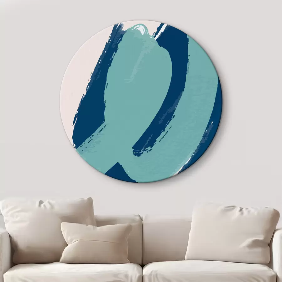  Schilderijen Elegante wervelingen in rustige blauwe tinten r36470