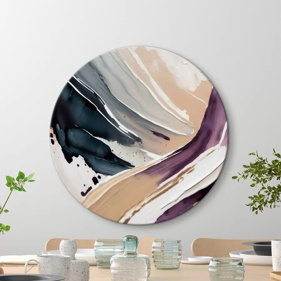  Peintures Art acrylique abstrait, coup de pinceau, texture de peinture, couleurs beige, violet, bleu r36504