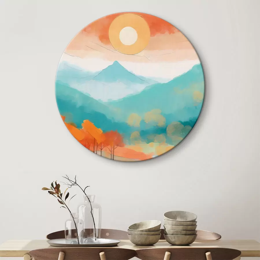  Schilderijen Herfstwarmte in een sereen berglandschap r36506