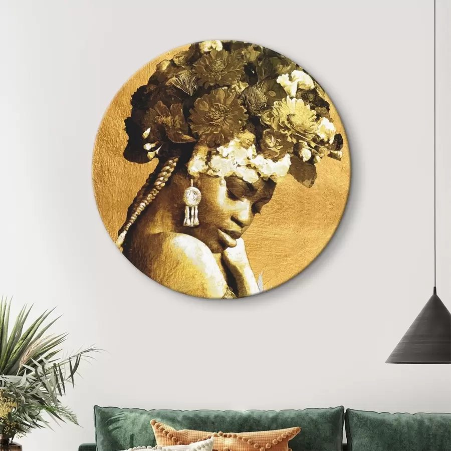  Peintures Femme avec des fleurs sur la tête r36532