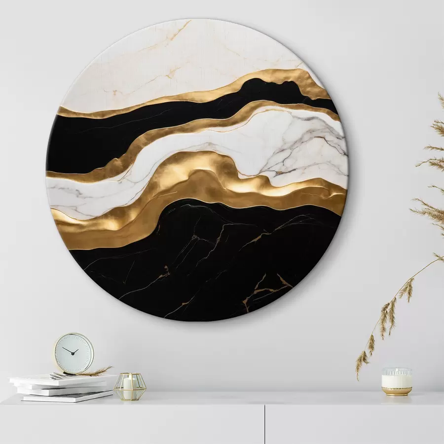  Schilderijen Elegante golven in marmeren lagen r36635