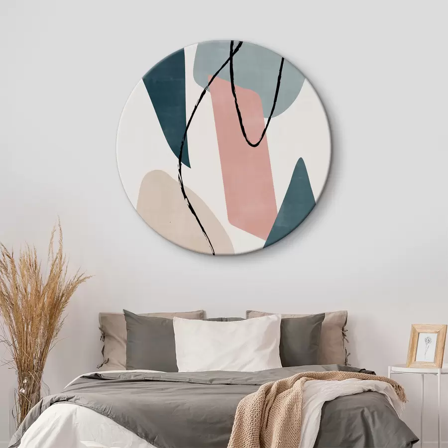  Peintures Œuvre d'art colorée avec des lignes noires r36650