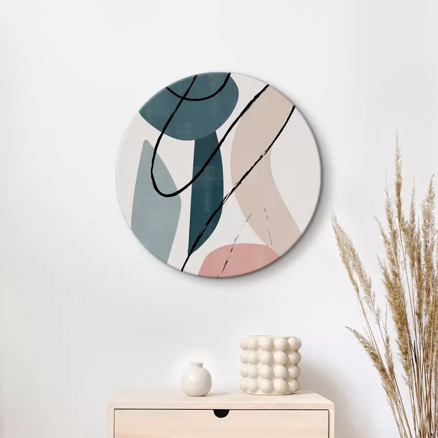  Schilderijen Een kunstwerk met verschillende vormen en kleuren r36653