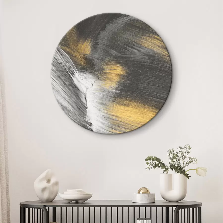  Schilderijen Metallic penseelstreken lopen in elkaar over r36673