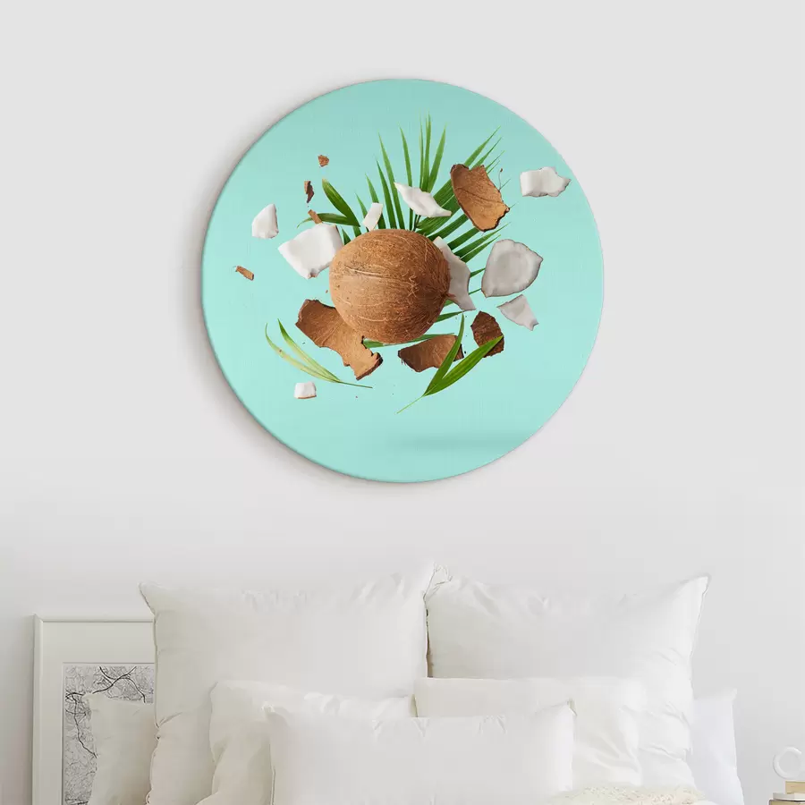  Schilderijen Kokosnoot en palmbladeren r37048