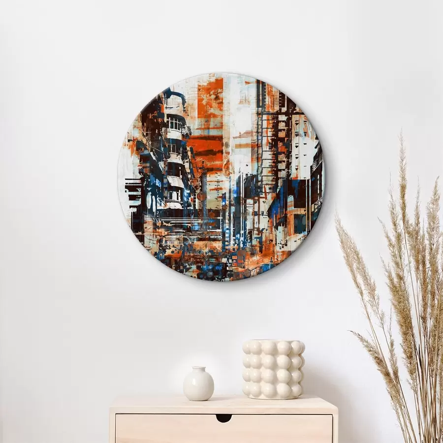  Schilderijen Modern abstract stadsgezicht straat grunge stijl r37082