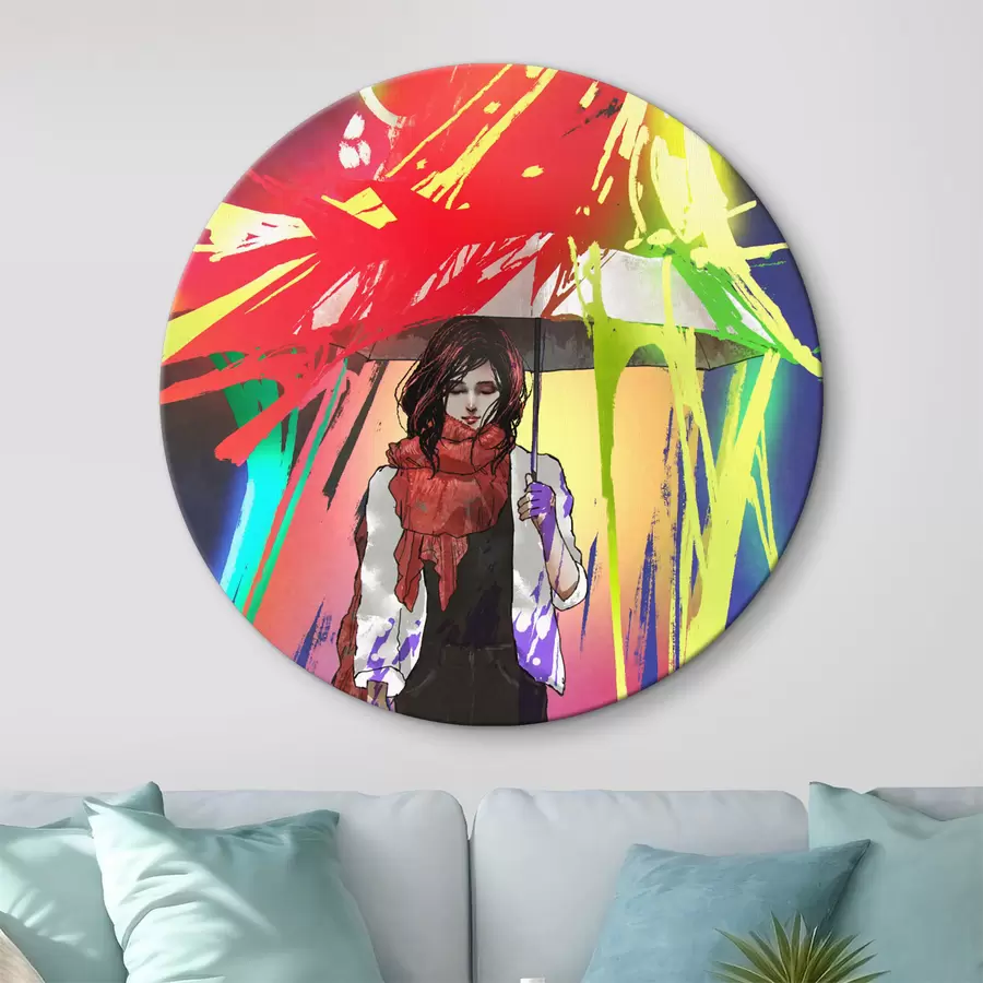  Schilderijen Vrouw met paraplu r37089