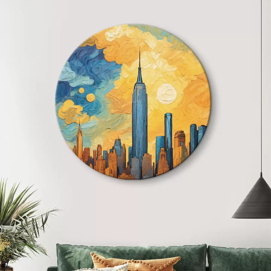  Schilderijen Een stedelijk panorama schilderen r37121