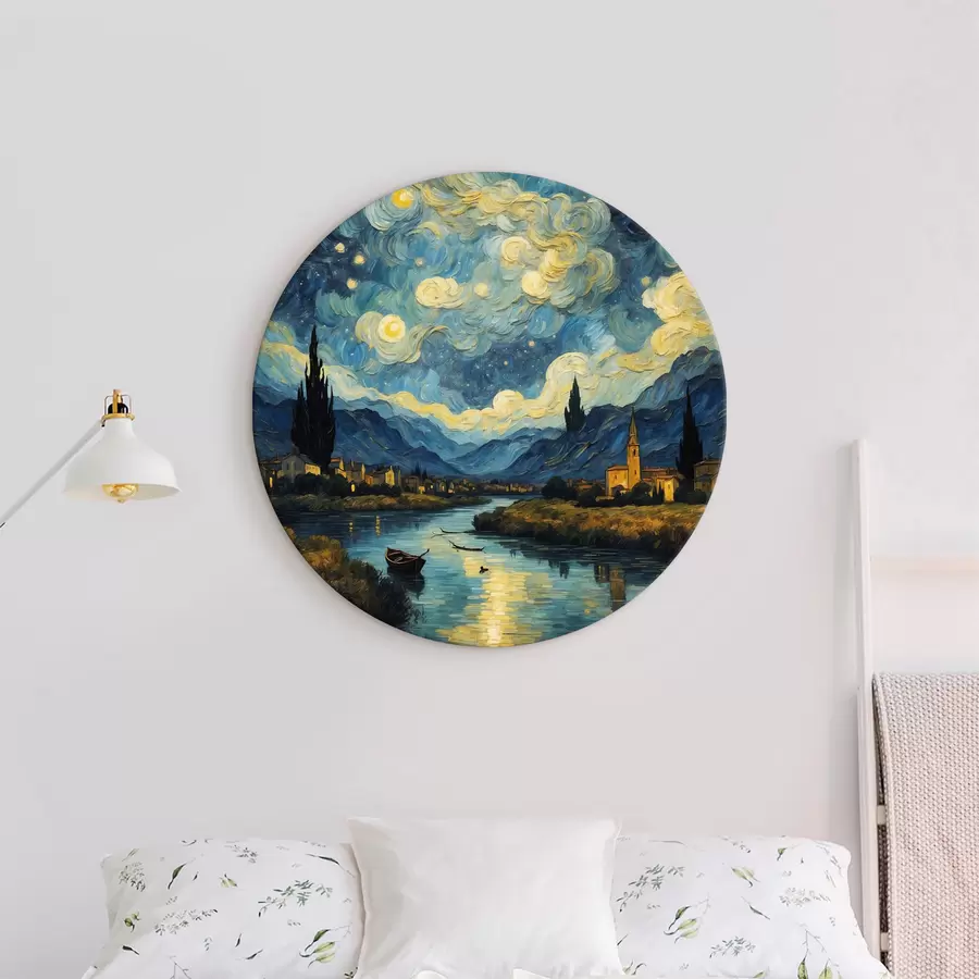  Schilderijen Nachtlandschap in olieverf r37123