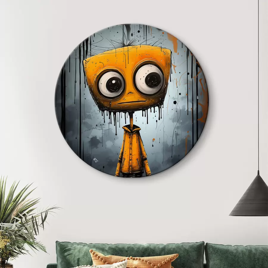  Schilderijen Stripfiguur met vierkant hoofd en grote ogen r37254