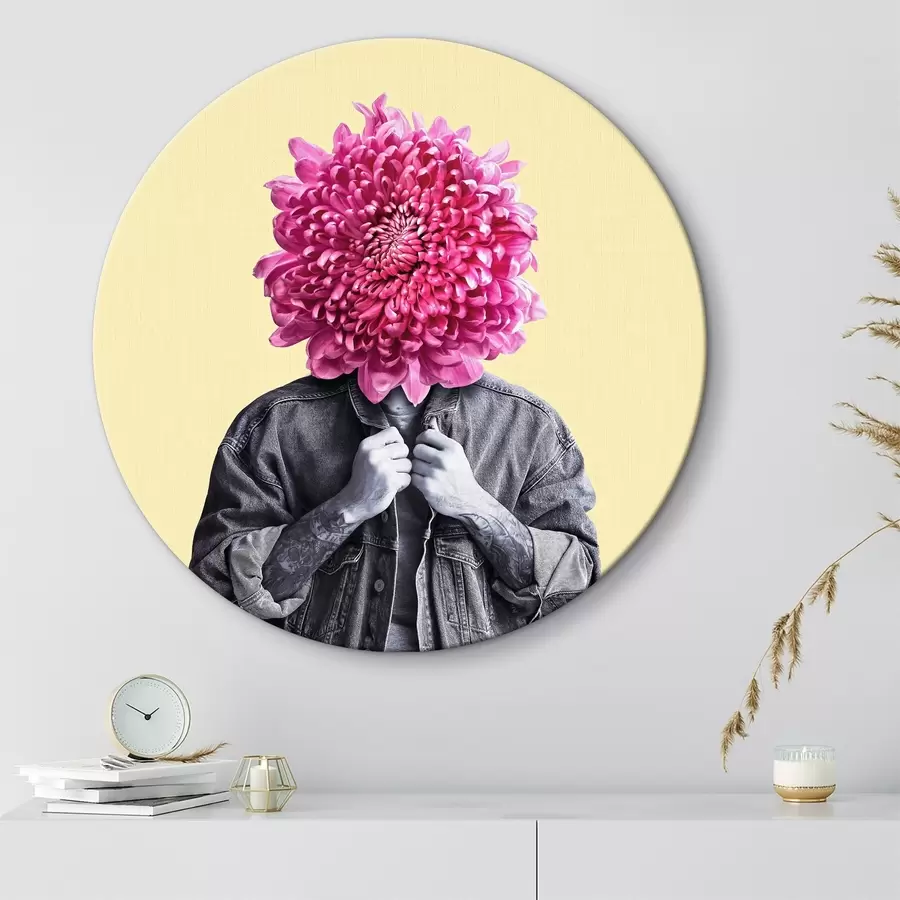 Peintures Personne avec une tête de fleur r37294