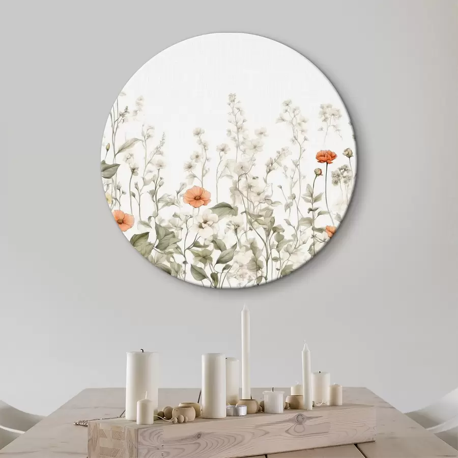  Schilderijen Groep bloemen met bladeren r37334