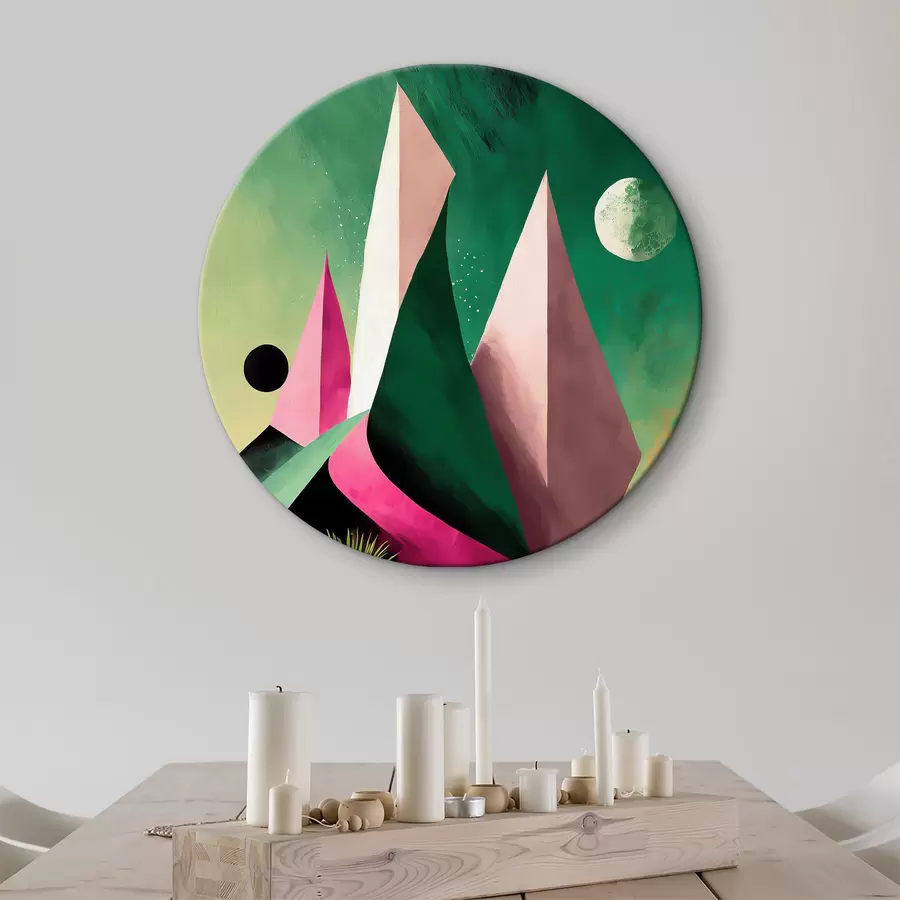  Schilderijen Woestijnlandschap met bomen en bergen r37360